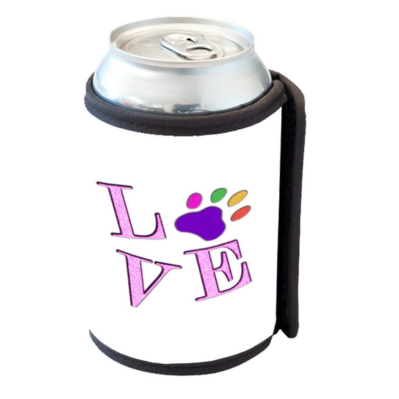 KuzmarK Insulated Drink Can Cooler Hugger - Puppy Dog Kitty Cat Love