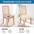thumbnail image 5 of 4Pcs Seat Slipcovers, Easy-Going 100% Waterproof Seat Covers for Dining Room Chairs, Stretch Jacquard Dining Chair Covers for Dining Chairs, Waterproof Removable Washable, Beige, 5 of 7