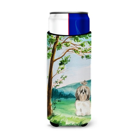 

Carolines Treasures CK2557MUK Under the Tree Shih Tzu Michelob Ultra Hugger for slim cans Slim Can multicolor