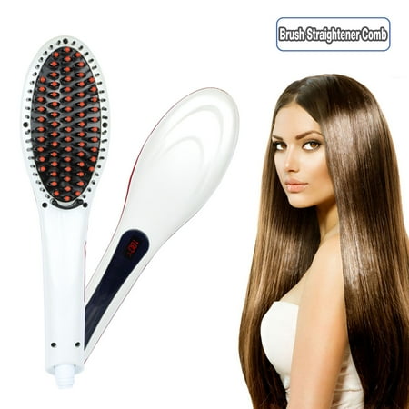 Coastacloud Digital LCD Electric Hair Straightener Comb Straightening Brush with Security Certificate,Straighting Brush Hair Styling ,Anti-Scald Massage Straightening Irons