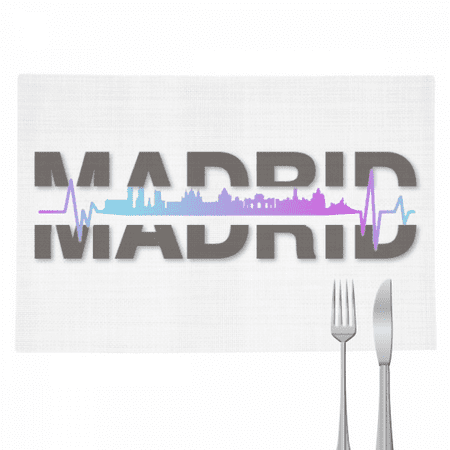 

City Radio Madrid Building Placemat Pad Kitchen Woven Heat Resistant Cushion Rectangle