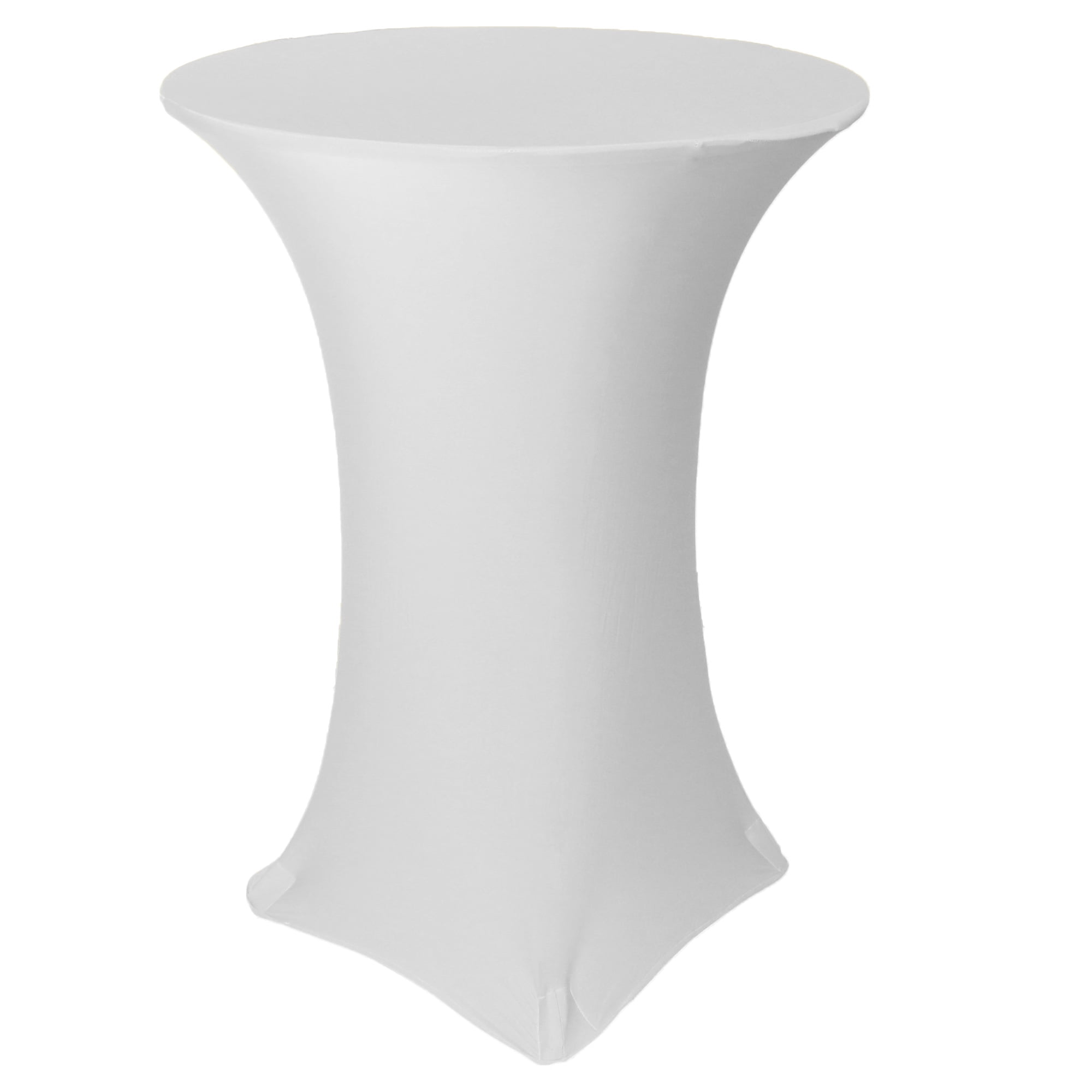 32 Inch Highboy Tail Round Stretch, White Round Spandex Table Covers