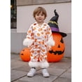 thumbnail image 4 of BemeyourBBs Baby Girls Halloween Pajamas Pumpkin/Ghost Print Button up Jumpsuit, 4 of 9