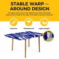 thumbnail image 4 of Blue Moire Table Cloths for 6 Foot Rectangle Tables, Classic Modern Abstract Art Elegant Patio Waterproof Elastic Fitted Tablecloths, Washable Rectangular Table Cover for Camping, 4 of 8