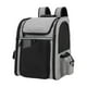 thumbnail image 1 of Mochila transportadora para perros y gatos, malla transpirable expandible, correa de hombro ajustable, bolsa de viaje para mascotas, viaje, bicicleta, Gris, 1 of 9