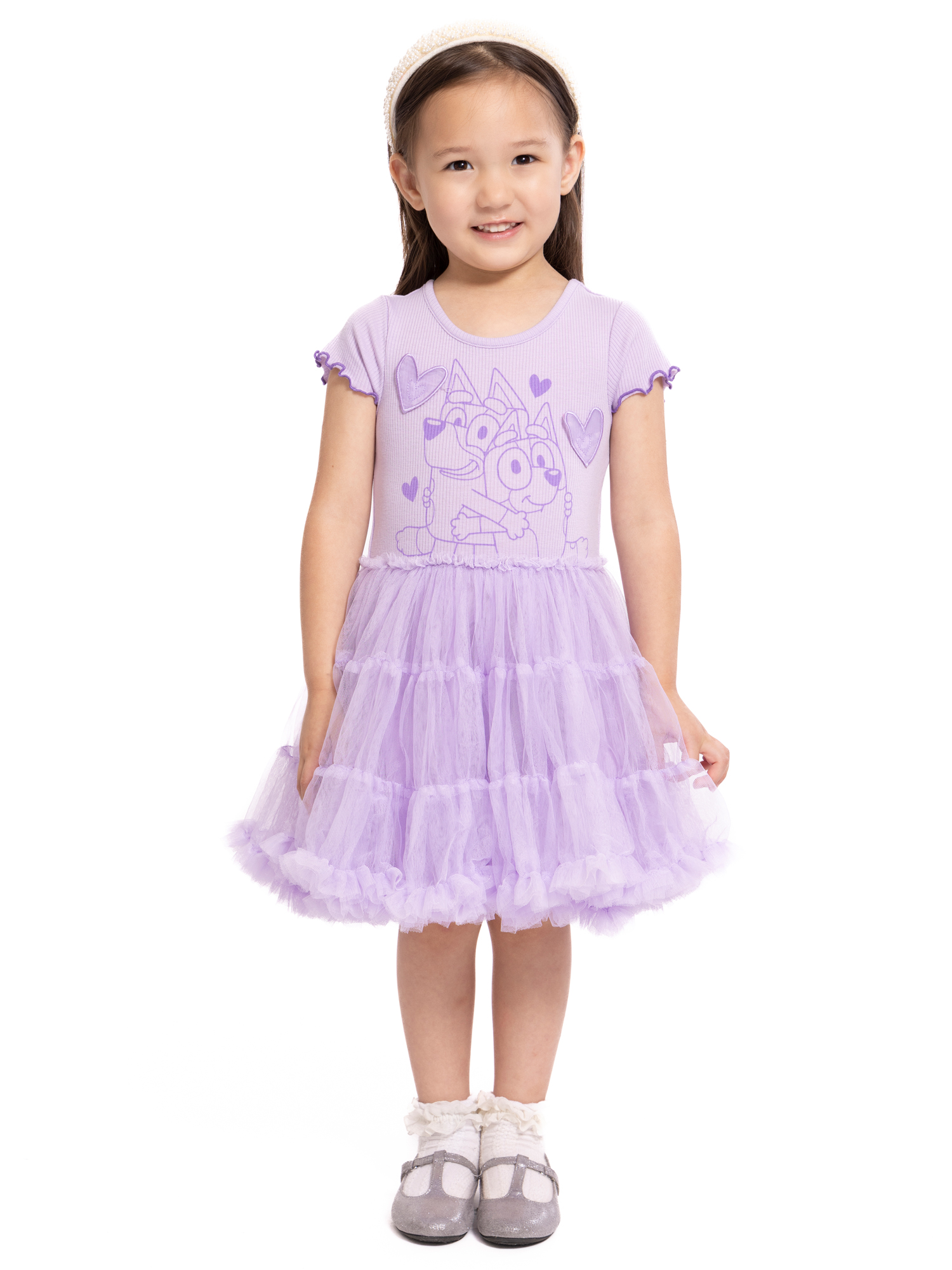 Bluey Toddler Girls' Graphic Tutu Dress with Short Sleeves
