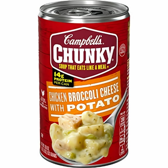 Campbell's Chunky Chicken Broccoli Cheese with Potato Soup 18.8 oz (Pack of 24)