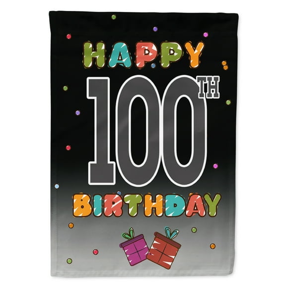 Carolines Treasures CJ1129GF Happy 100th Birthday Flag Garden Size  Small multicolor