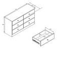 thumbnail image 4 of Kingfisher Lanes Traditional Wood 6 Drawer Double Dresser in White, 4 of 4