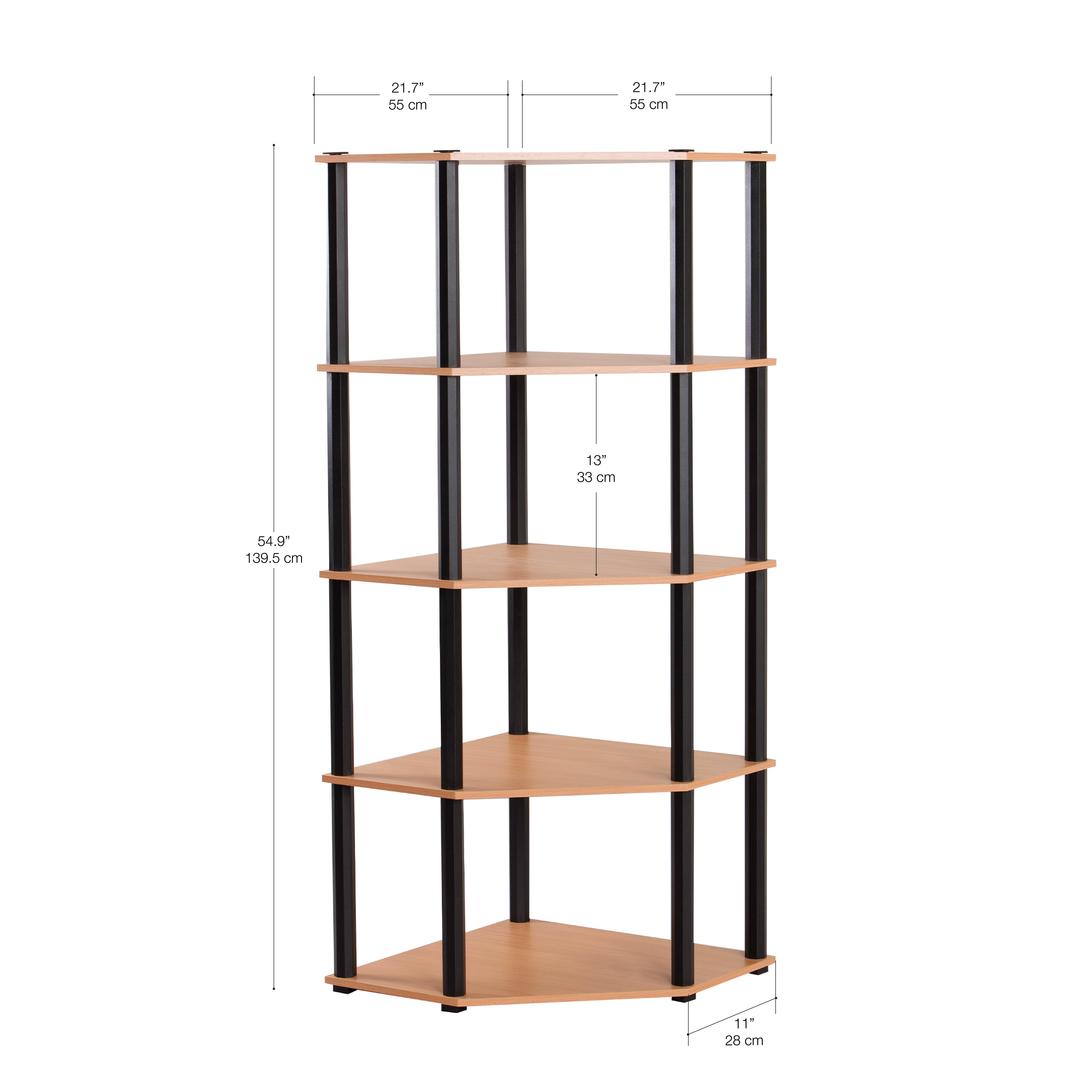 Sierra 5 Shelf Corner Unit Beech and Black