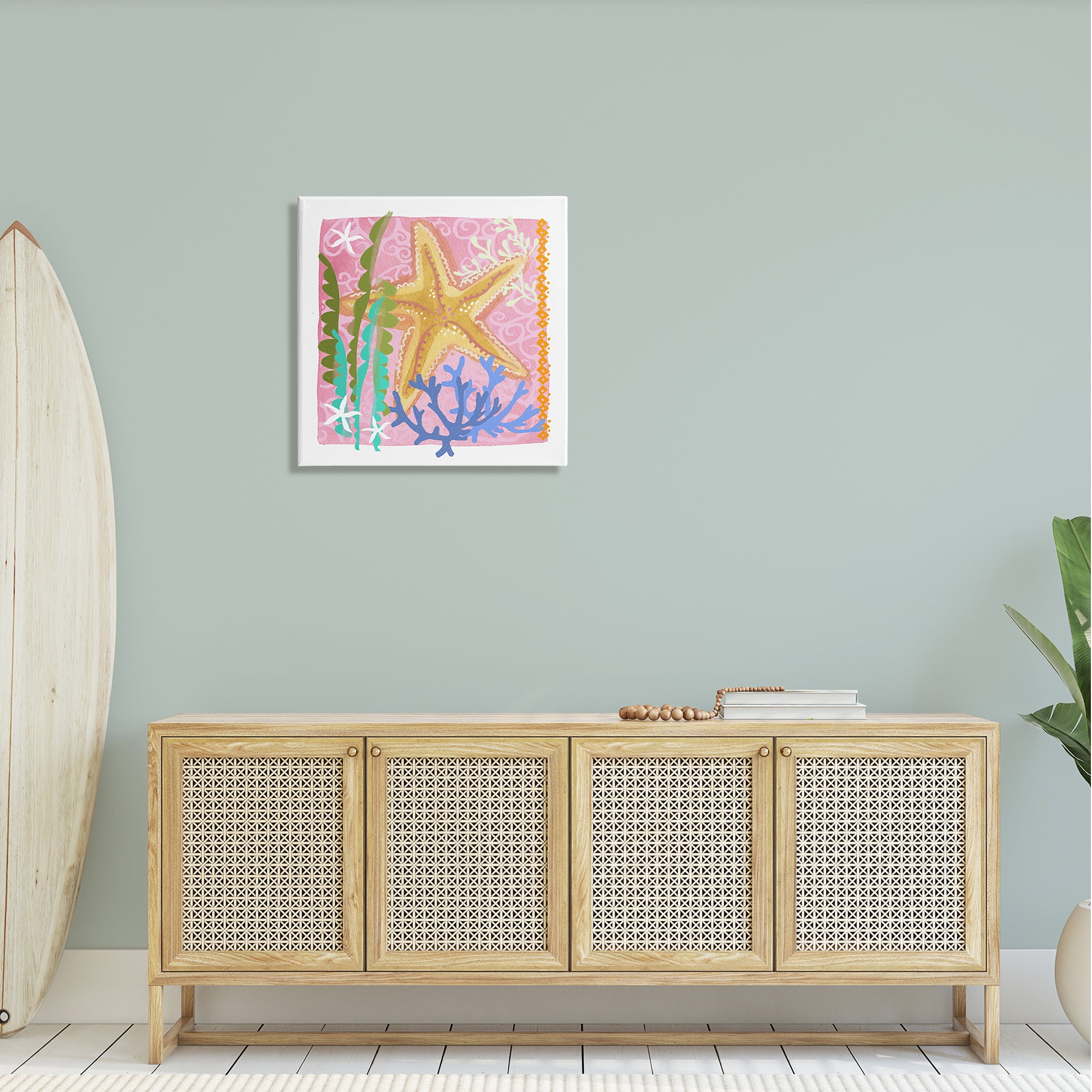 Stupell Industries Bold Sea Life Starfish Botanical Pattern Design Graphic Art Gallery Wrapped Canvas Print Wall Art, Design by unknown