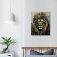 thumbnail image 4 of Acheng Lion King With Crown Wall Art, Lion Black Gold Abstract Extra Large Canvas Print, Game Room, Man Cave Wall Decor Ready To Hang, Nature Wall Art, Wall Art pattern3, 4 of 5