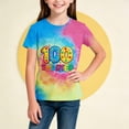 thumbnail image 5 of Blusas y camisas de manga corta con cuello redondo Camiseta estampada de manga corta para niños Cuello redondo Media manga Casual Versátil Top de poliéster para niñas, 5 of 5
