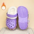 thumbnail image 5 of Toddler Kids Cute Cartoon Fleece Lined Clogs Boys Girls Fall Winter Comfortable Slip On Indoor House Slippers, 5 of 7