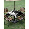 thumbnail image 3 of Outdoor Tablecloth with Umbrella Hole and Zipper, Black Christmas Square Table Cloth 60x60 Inch Waterproof Tablecloth, Xmas Elk Tree Snowflake Forest Picnic Table Cover for Patio Camping, 3 of 7