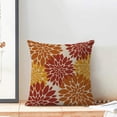 thumbnail image 4 of Burnt Orange Yellow Pillow Covers 18x18 Set of 2, Orange Yellow Dahlia Fall Decorations Outdoor Throw Pillows Geometry Design Summer Outdoor Decorative Linen Cushion Case for Couch Sofa Home, 4 of 6