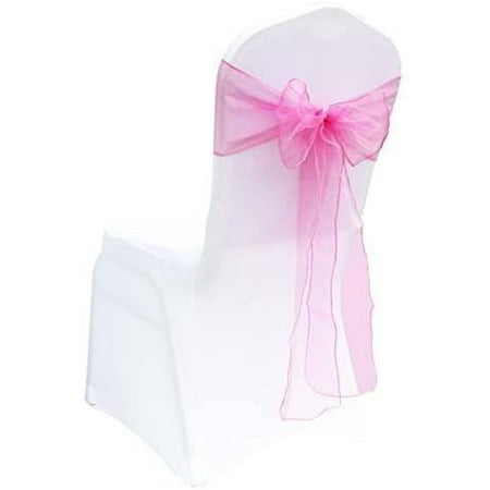 

Marsmo 25PCs Wedding Decorations Chair Cover Sashes Bow Tie Ribbon Wedding Reception Satin Chair Bow Sash Ribbon Sashes Wedding Decoration Accessories Chair Bands 18 * 275cm (Pink)
