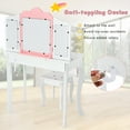 thumbnail image 5 of Infans Kids Vanity Princess Makeup Dressing Table Chair Set W/ Tri-folding Mirror White, 5 of 7