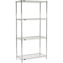 Nexel 5 Shelf Chrome Wire Shelving Unit Starter 48""W x 24""D x 74""H