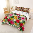 thumbnail image 2 of Erosebridal Tropical Floral Full Size Comforter Sets for Women Girls, Green Palm Tree Leaf Bedding Sets, Polka Dots Reversible, 3pcs, 2 of 6