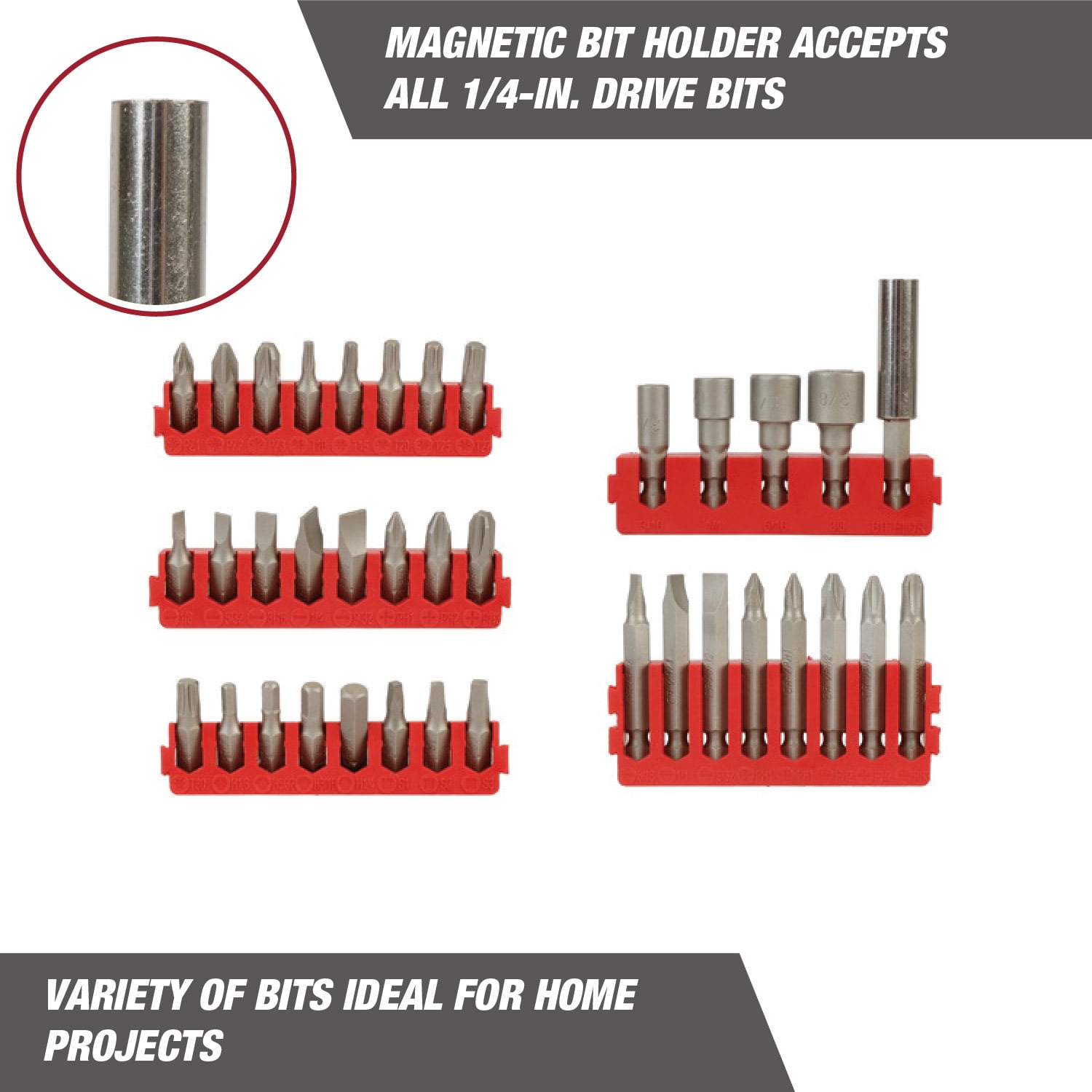Hyper Tough 37-Piece Screwdriver Bit Set in Click Fit Case