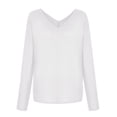 thumbnail image 4 of Tbopshirt Womens Top Women Fashion Casual Solid V-Neck Loose Long Sleeve T-shirt Top Blouse Pullover, 4 of 5