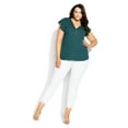 thumbnail image 3 of City Chic Women's Plus Size Zip Fling Shot Sleeves Relaxed Fit Top, 3 of 5