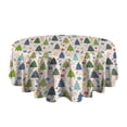 thumbnail image 5 of Multicolor Christmas Tree and Ornament Pattern Round Tablecloth 60"x60",Wrinkle Wipeable Table Cloth for Kitchen Dining Room Picnic Patio Party, 5 of 6