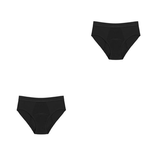 Sonducket Ropa interior Trajes de baño Menstrual a prueba de fugas Bikinis Bottoms Transpirable Absorbente Período Bragas Reutilizables Negro/L 2piezas