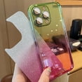 thumbnail image 3 of Compatible with iPhone Case,Glitter Gradient Electro Plated Bumper Camera Lens Protection [Compatible with Wireless Charging] Soft Shockproof Cover Phone Case (Green,iPhone 12 Pro Max), 3 of 7