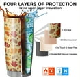 thumbnail image 7 of 20oz Tumblers Autumn Fall Leaves Pattern Stainless Steel Vacuum Insulated Double Wall Travel Tumbler Cups Mug with Lid and Straw,Cleaning Brush for Cold & Hot Drinks, 7 of 7