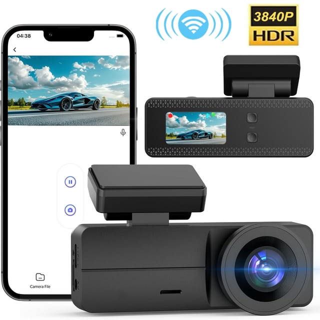 4K Dash Cam With Wifi 3840P Uhd Car Driving Recorder Parking Monitor/Super Nightc Vision/G Sensor/Loop Recording/Motion Detection/170 Wide Angle/Wdr And Gps