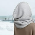 thumbnail image 6 of Hooded Scarf Hat Knit Balaclava, Women Beanie Skull Cap with Drawstring, Warm Winter Hats for Women Men Outdoor Sports, 6 of 6