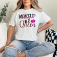 thumbnail image 2 of Colorful Makeup Queen Design, White Comfort Colors T-Shirt, Small, 2 of 3