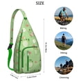 thumbnail image 2 of Cartoon Frog Sling Backpack - Whimsical Frog & Flower Print Design, Compact Lightweight Daypack for Cycling & Photography, 2 of 4