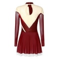 thumbnail image 2 of Zaldita Women's Figure Ice Skating Dress Long Sleeve Shiny Rhinestones Lyrical Dance Dresses Burgundy 3XL, 2 of 3
