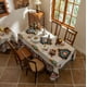 thumbnail image 1 of Mantel Bohemio con Diseño Geométrico Único y Ribete de Encaje, de Algodón Suave, Elegante Decoración para El Hogar, Ideal para Comer Al Aire Libre y Picnic. Tamaños: 90 X 90 Cm, 90 X 150 Cm y 90 X 18, 1 of 7