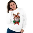 thumbnail image 4 of Christmas Reindeer Kitten Adorable Unisex Plus Fleece Graphic Sweatshirt Brisco Brands 3X, 4 of 5