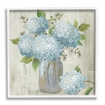 Stupell Industries Rustic Country Hydrangeas Botanical & Floral Painting White Framed Art Print Wall Art, 24 x 24