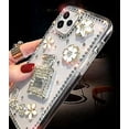 thumbnail image 4 of Flowers iPhone 13 Pro Max Case Diamond Case for Woman,3D Glitter Sparkle Bling Case Luxury Shiny Crystal Rhinestone Diamond Bumper Clear Protective Case Cover for iPhone 13 Pro Max Case 6.1'', 4 of 10