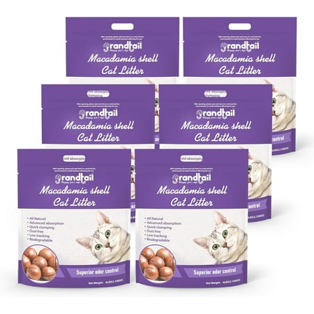 Big Savings On Cat Litter! 2 Tofu Cat Litter with Macadamia Nut Strong Clumping Cat Litter 100% Natural Ingredients Litter 95% Odor Control and Flushable Deodorant Tofu Litter Low Tracking (6lb×6bag)