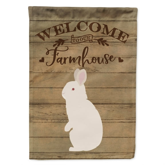 Caroline's Treasures CK6909GF New Zealand White Rabbit Welcome Flag Garden Size , Small, multicolor
