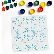 1 pc Starburst Stencil 11.8"×11.8" Star Stencil Template Square Reusable PET Hollow Out Starburst Stars Light Stencil for Floors/Walls/Furniture/Clothes/Bags DIY Art Crafts