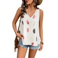 thumbnail image 2 of Women Summer Tank Tops Tanks V Neck Sleeveless T Shirts White XL, 2 of 9