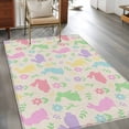 thumbnail image 2 of Easter Colorful Rabbits Area Rugs 2.7'x5' Spring Flower Cartoon Cute Rustic Washable Area Rugs Non-Slip Indoor Floor Mats Carpet for Living Room Bedroom Dining Room, 2 of 9