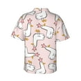 thumbnail image 3 of Fotbe Goose Queen Hawaiian Shirt For Men Unisex Summer Beach Casual Short Sleeve Cotton Linen Button Down Shirts-3x-Large, 3 of 9