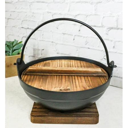 

Aluminum Japanese Sukiyaki Shabu Nabe Personal Cooking Hot Pot With Trivet 8 D