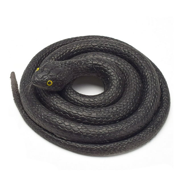 80cm Realistic Appearance 3D Eyes Fake Snake Tricky Funny Spoof Artificial Snake Toy Halloween Gift
