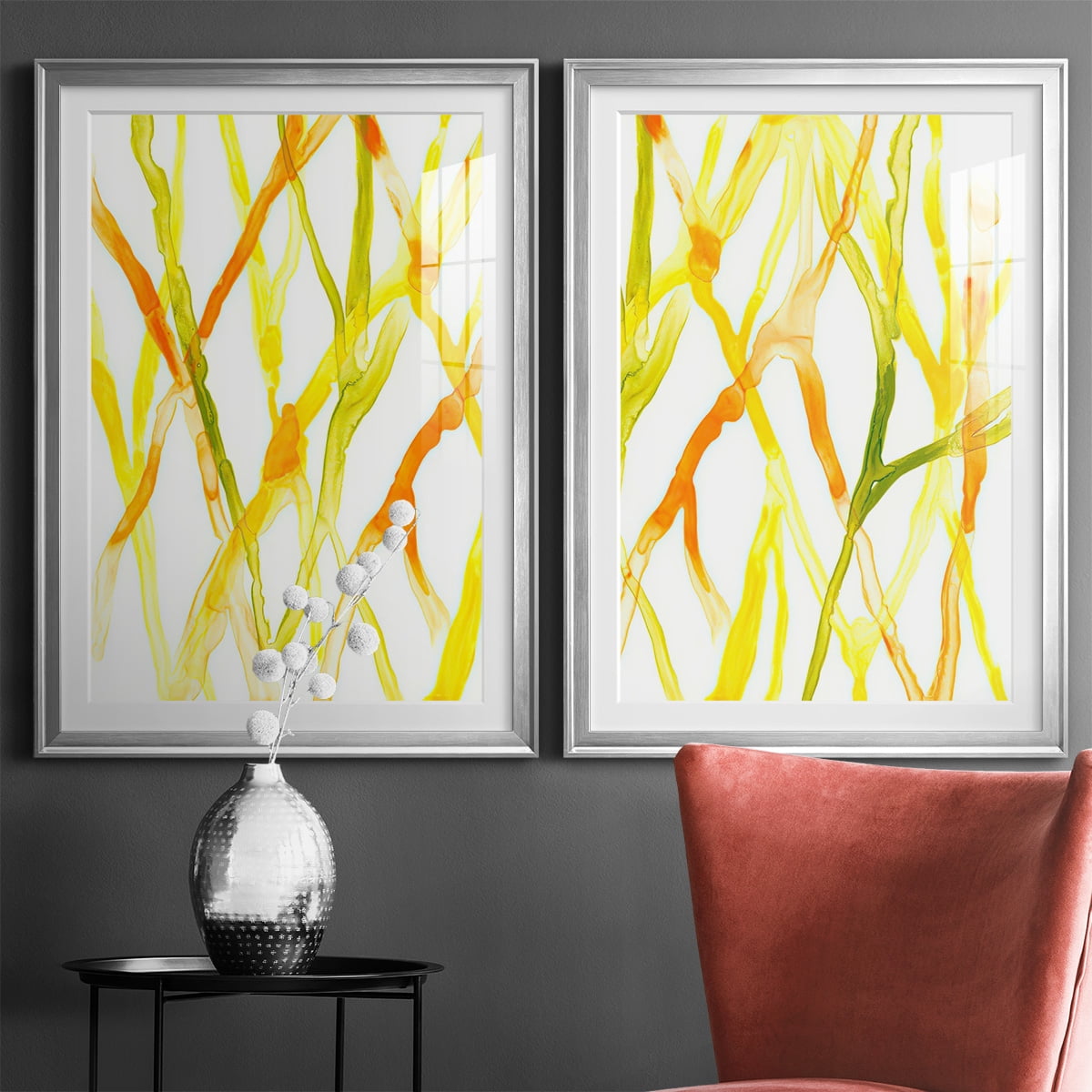 Wexford Home Runnel III Premium Framed Print, 22.5" x 30.5" - Ready to Hang, Silver (Set of 2)