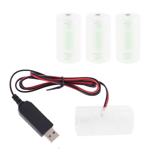 6V 1.5v 3v 4.5v 6v Lr20 D Eliminador de batería Cable adaptador USB Antorcha de cocina
